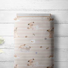 Afbeelding in Gallery-weergave laden, Stoffdesign Digitale Datei - Mopsliebe - hellbraun Streifen
