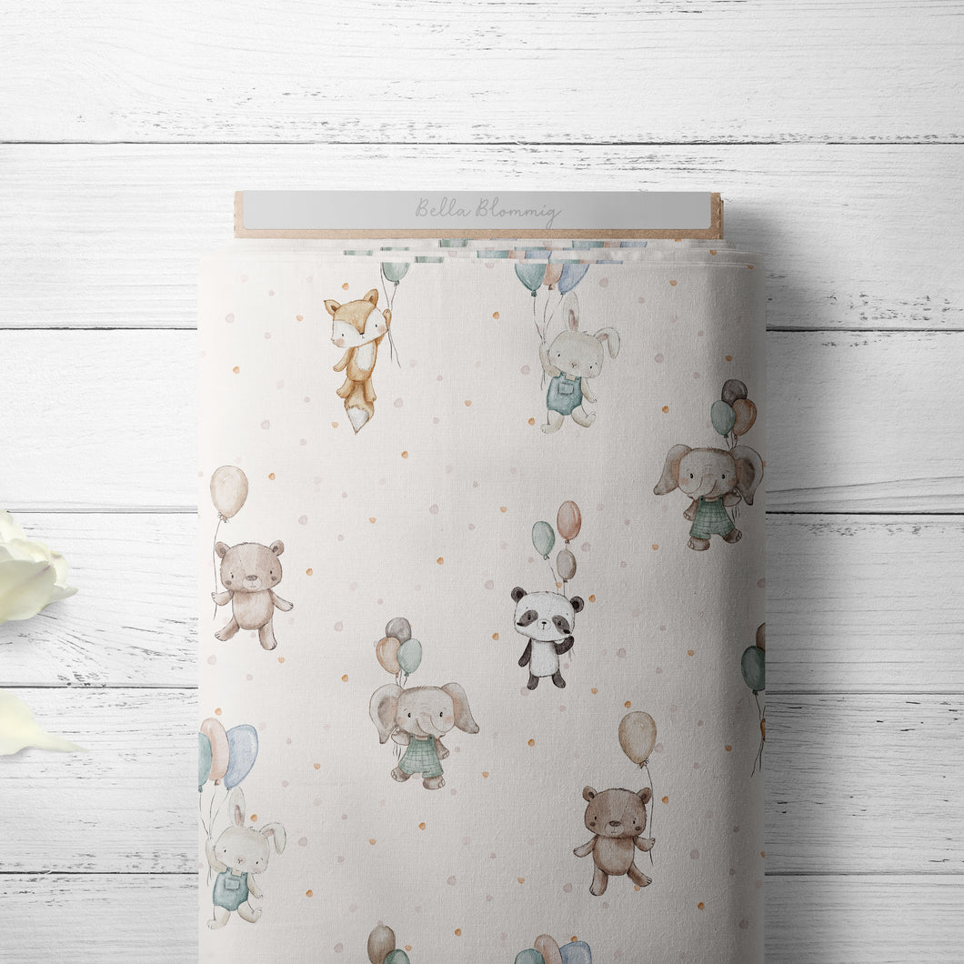 Tiere an Luftballons - Bio French Terry/ Bio Jersey