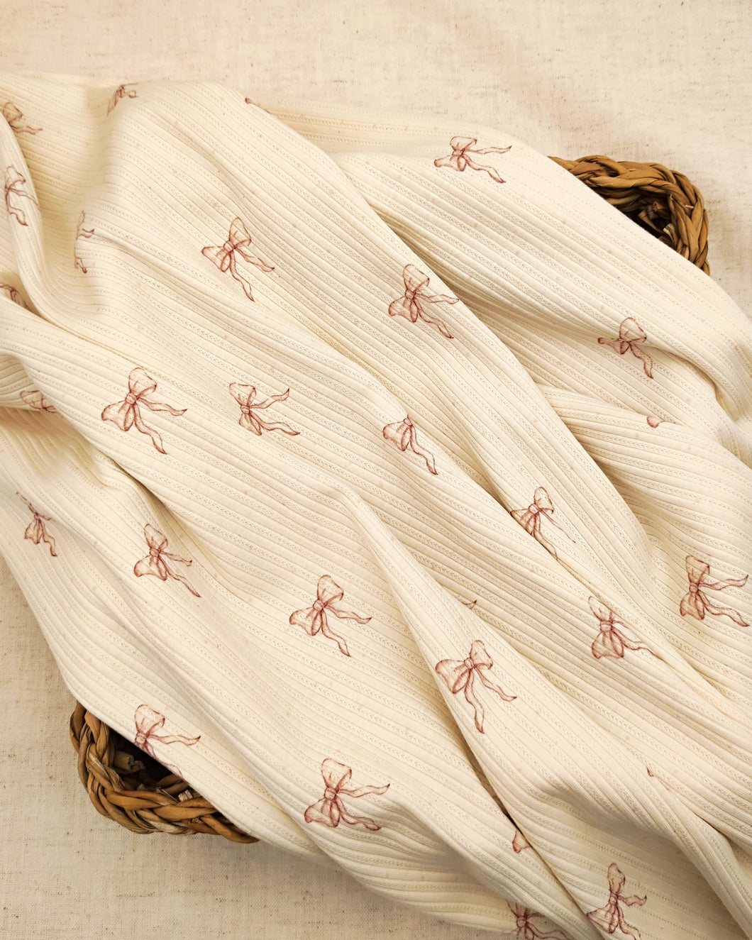 Pointoille Stripes Feinstrickjersey - 'Sweet bow'