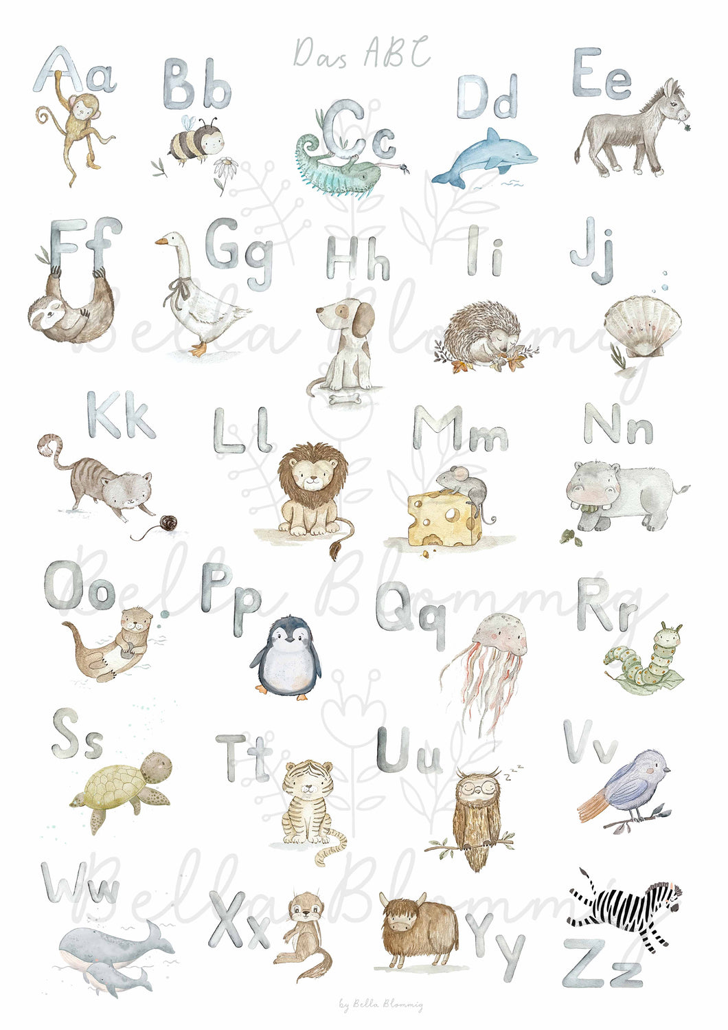 ABC Tiere DINA 3 Poster