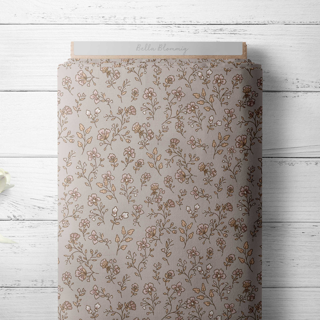 Vintage Flowers taupe - Jersey/French Terry